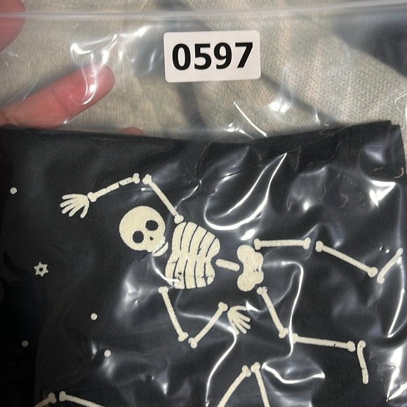 NWT Lularoe Glow in the dark, Rocker Tee, Skeletons - Picture 7 of 7